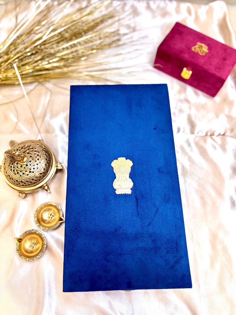 Brass National Single Flag Stand with Velvet Box – Premium Gift Hamper(13.5 Inch)