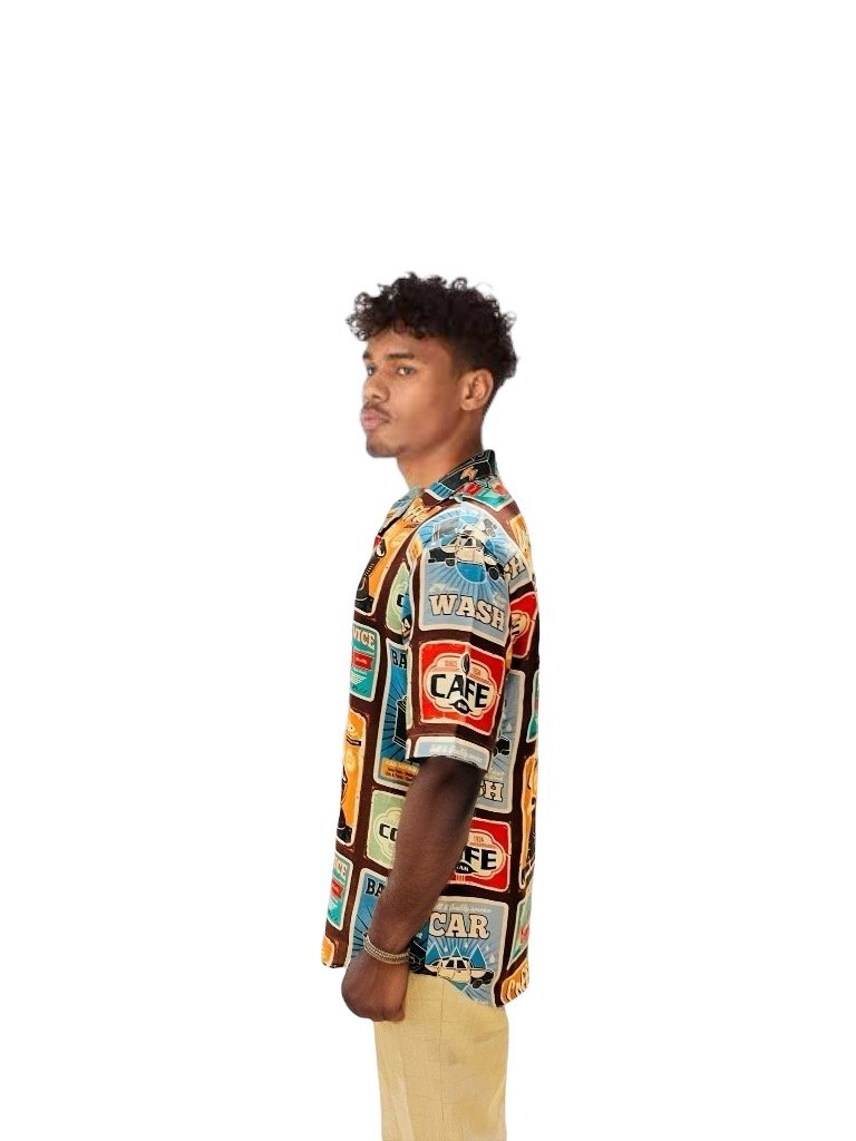 Printed Casual Shirt Cotton Retro Men-2