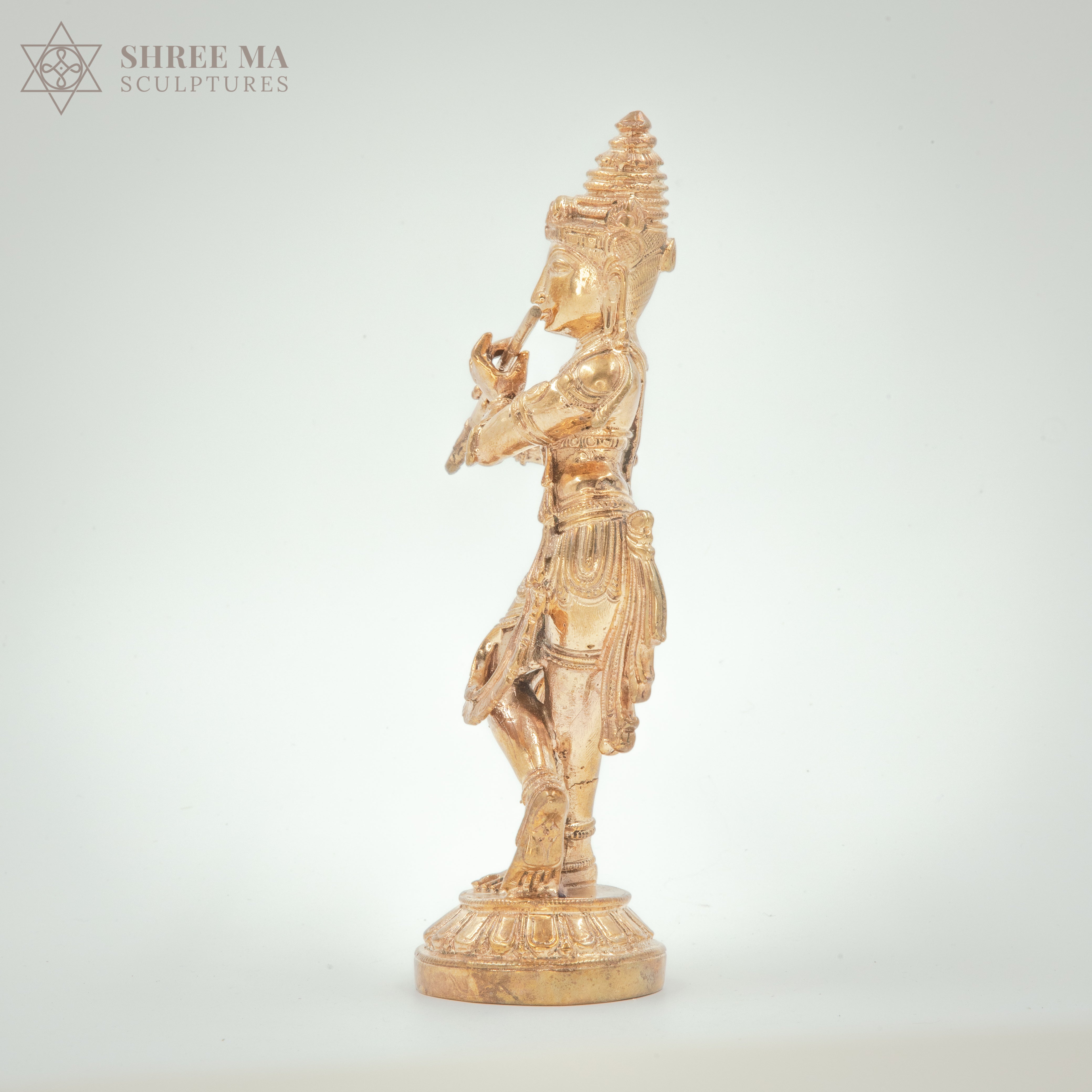 Bellur Krishna 7" inches panchalogam bronze idol
