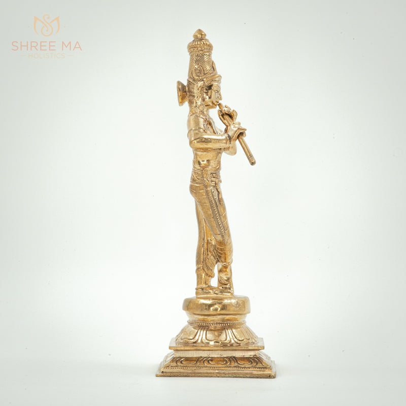 Krishna 10" | Handmade | Madhuchista-Vidhana (Lost-Wax casting) | Panchaloha Bronze from Swamimalai