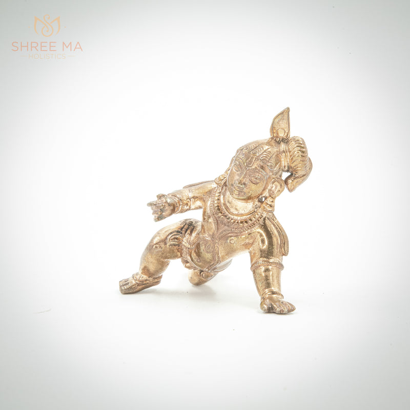 Krishna crawling 3" | Madhuchista-Vidhana (Lost-Wax casting) | Panchaloha Bronze from Swamimalai