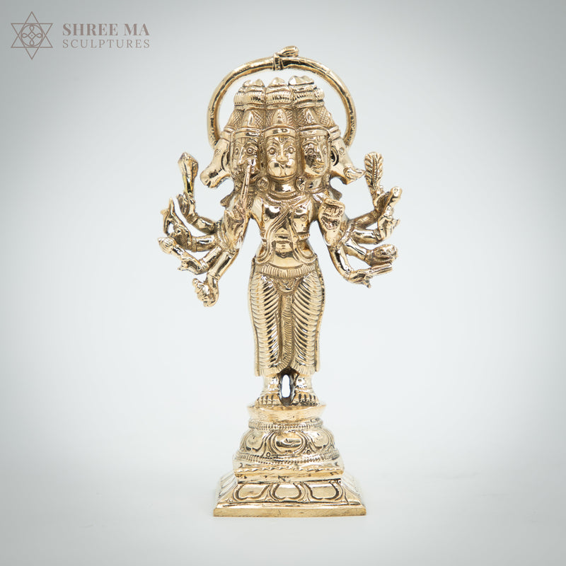 Panchamukhi Hanuman 6" | Handmade | Madhuchista-Vidhana (Lost-Wax casting) | Panchaloha Bronze from Swamimalai