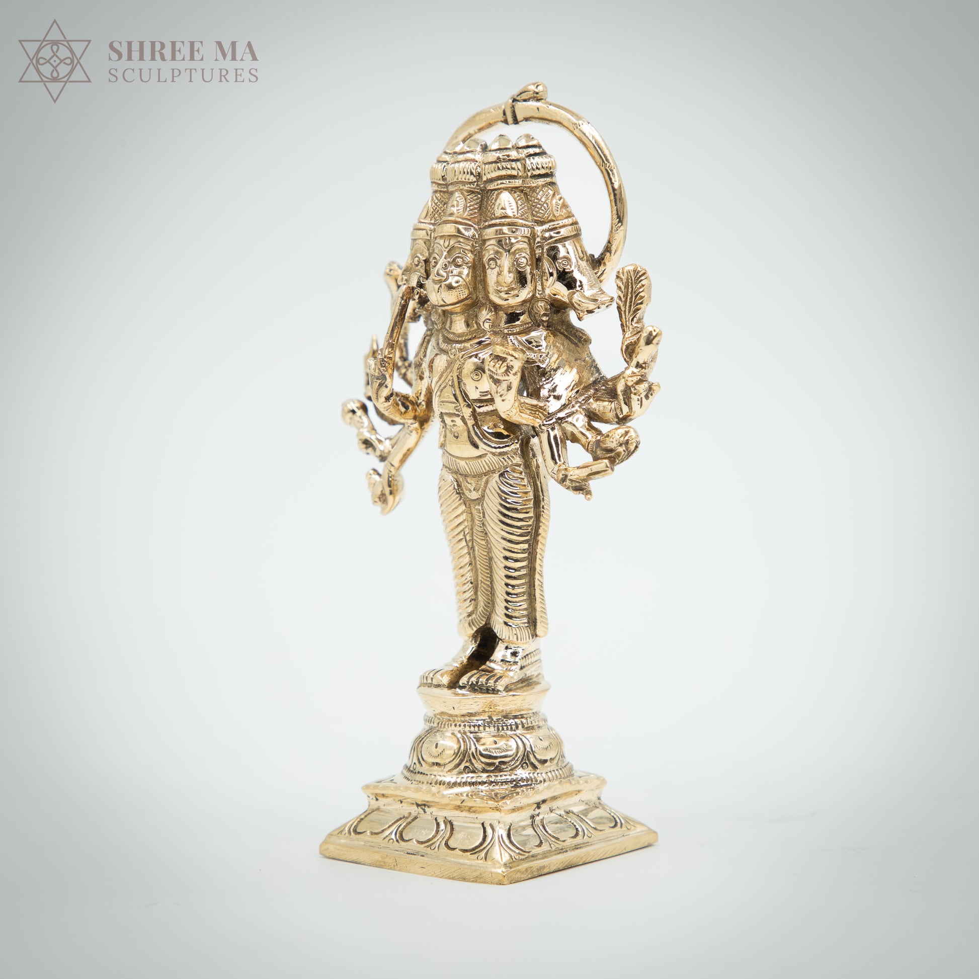 Panchamukhi Hanuman 6" | Handmade | Madhuchista-Vidhana (Lost-Wax casting) | Panchaloha Bronze from Swamimalai