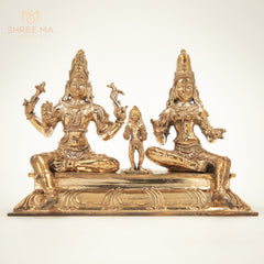 Somaskandar 6" | Handmade | Madhuchista-Vidhana (Lost-Wax casting) | Panchaloha Bronze from Swamimalai