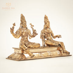 Somaskandar 6" | Handmade | Madhuchista-Vidhana (Lost-Wax casting) | Panchaloha Bronze from Swamimalai