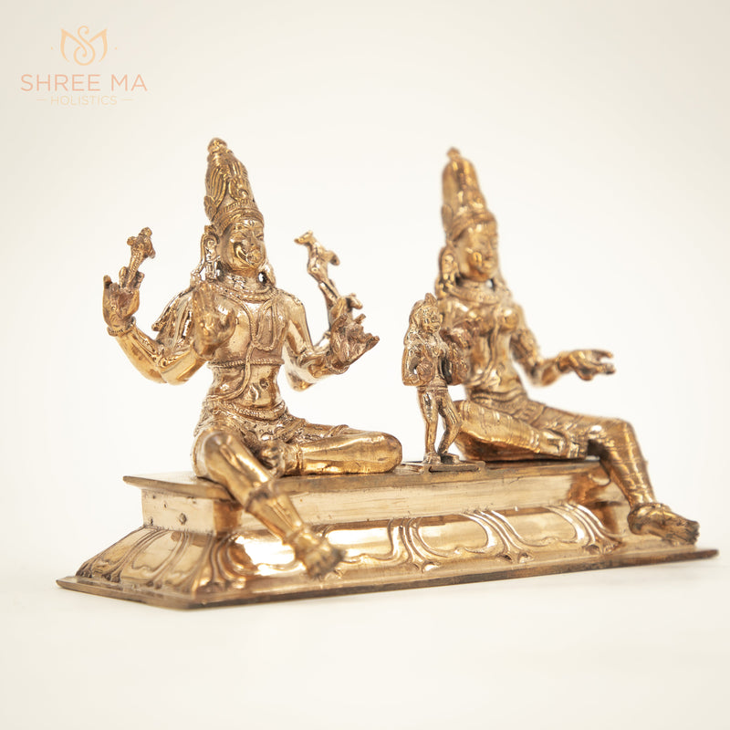 Somaskandar 6" | Handmade | Madhuchista-Vidhana (Lost-Wax casting) | Panchaloha Bronze from Swamimalai