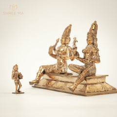 Somaskandar 6" | Handmade | Madhuchista-Vidhana (Lost-Wax casting) | Panchaloha Bronze from Swamimalai