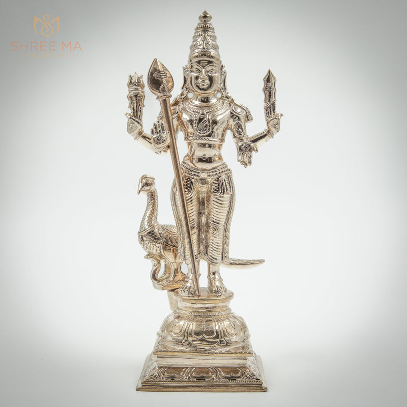 Subramaniyar 9" | Handmade | Madhuchista-Vidhana (Lost-Wax casting) | Panchaloha Bronze from Swamimalai