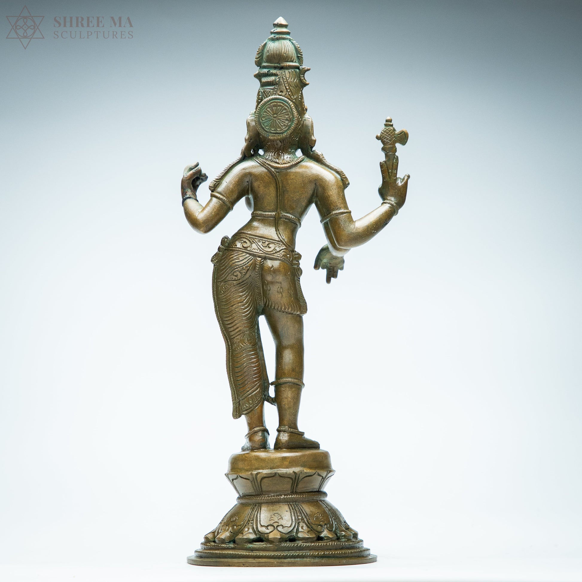 Ardhanarishwara 12" Panchaloha Bronze Statue – Antique Finish