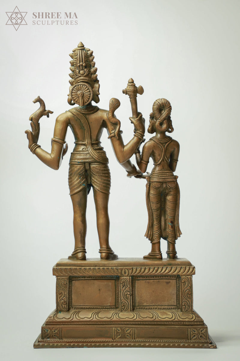 Kalyana Sundaram 12" Panchaloha Bronze Statue – Antique Finish, Handmade in Swamimalai, Lost-Wax Casting (Madhuchista-Vidhana)