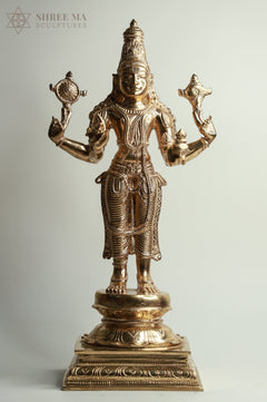 Dhanvantari 18-Inch Panchaloha Bronze Idol – Handmade Lost-Wax Casting from Swamimalai