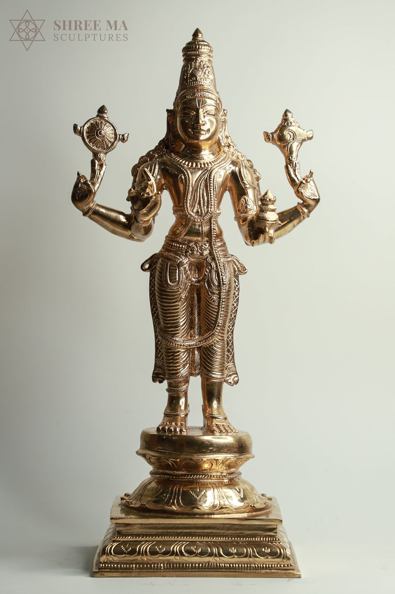 Dhanvantari 18-Inch Panchaloha Bronze Idol – Handmade Lost-Wax Casting from Swamimalai