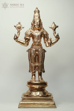 Dhanvantari 18-Inch Panchaloha Bronze Idol – Handmade Lost-Wax Casting from Swamimalai