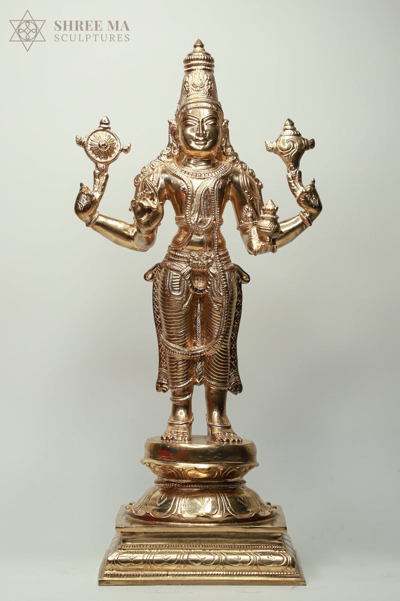 Dhanvantari 18-Inch Panchaloha Bronze Idol – Handmade Lost-Wax Casting from Swamimalai