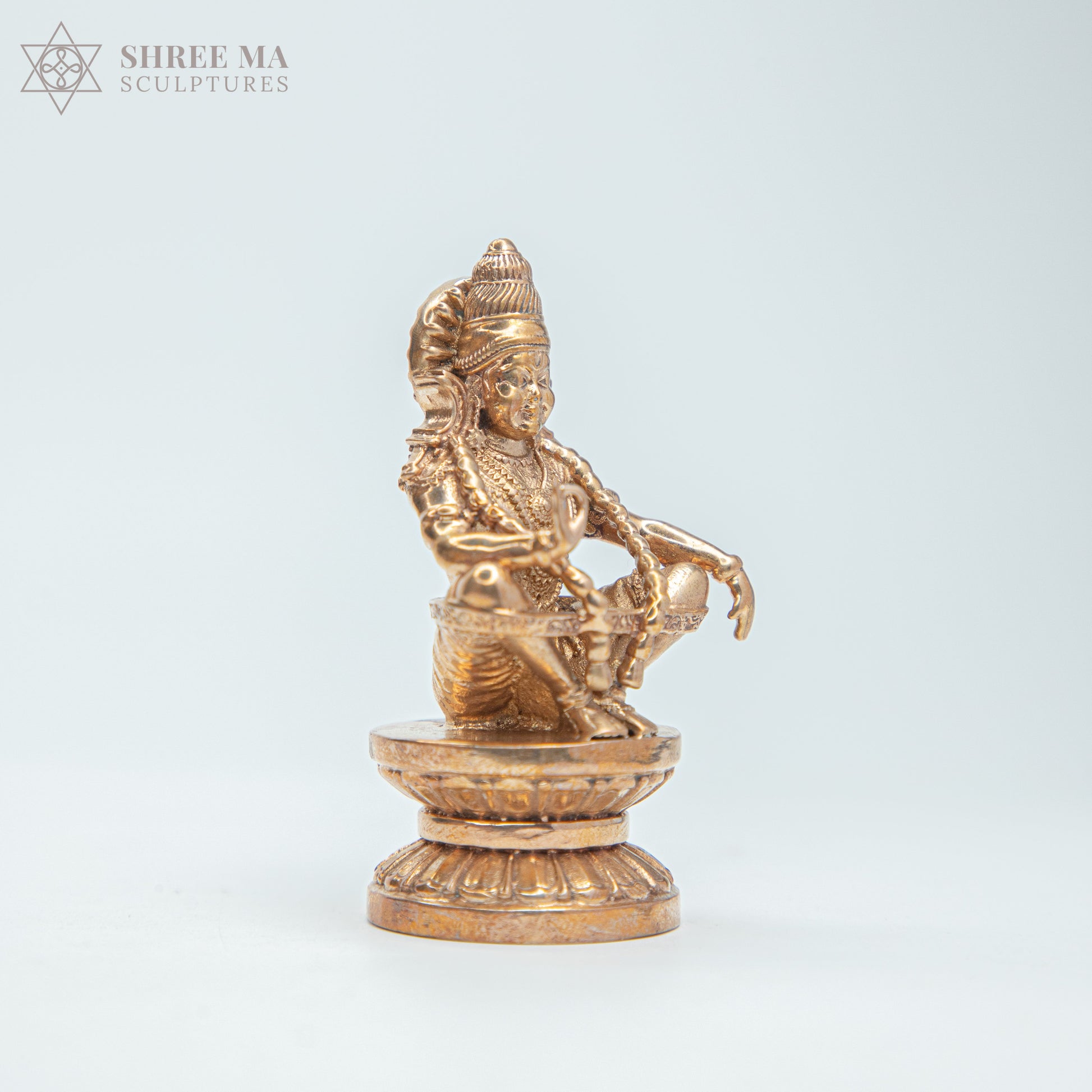 Ayyappan Swamy 3" inches Panchaloha bronze idol