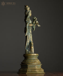 Krishna 15" Panchaloha Sculpture | The Enchanter Eternal