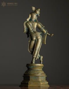 Krishna 15" Panchaloha Sculpture | The Enchanter Eternal