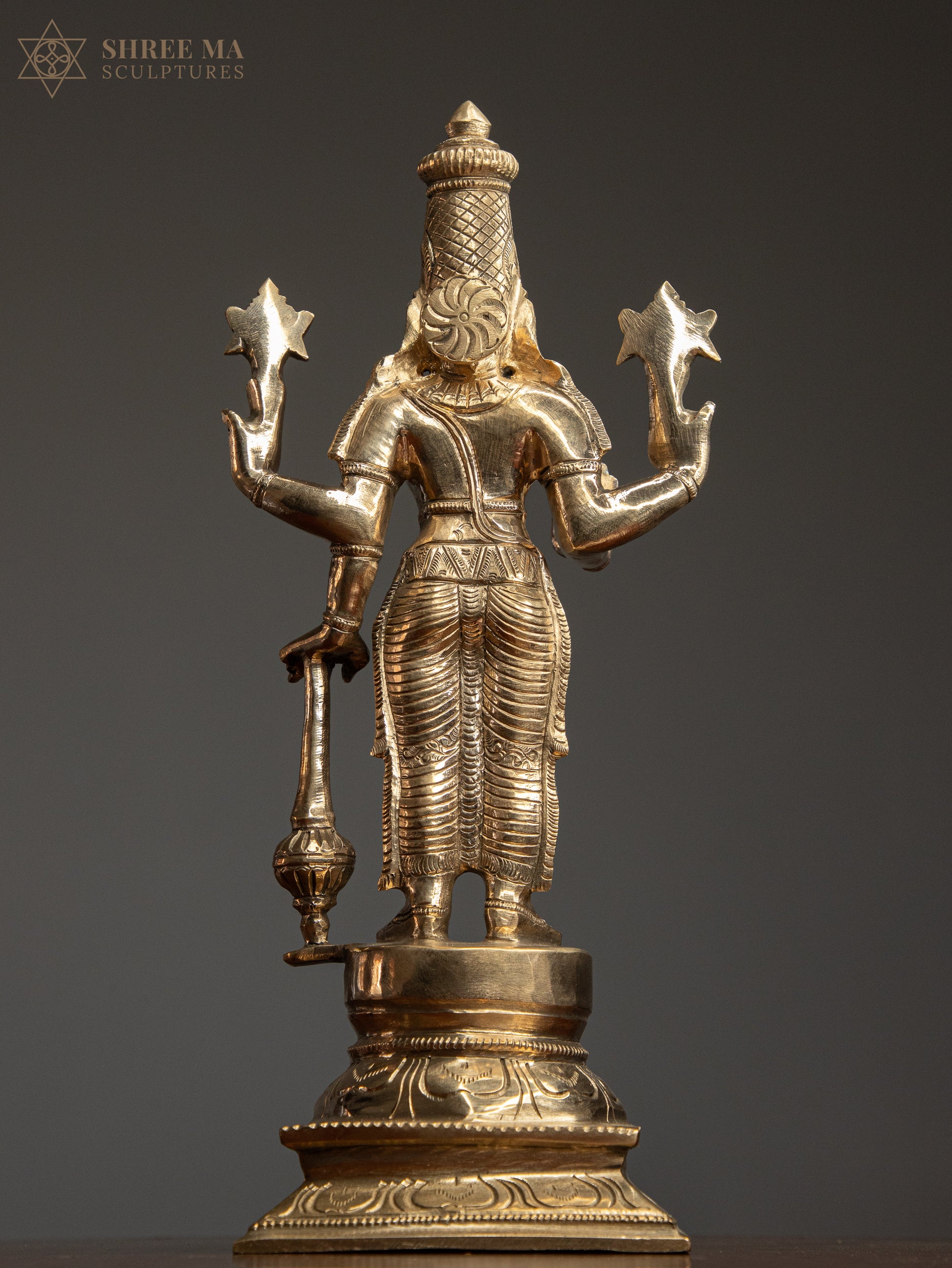 Vishnu 12" Panchaloha Sculpture | The Divine Preserver of Cosmic Harmony