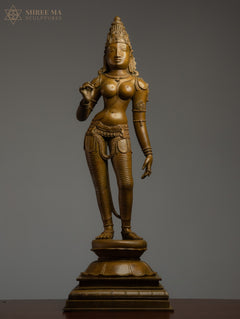 Sivagami 26-inch Panchaloha Bronze Sculpture - The definition of Grace