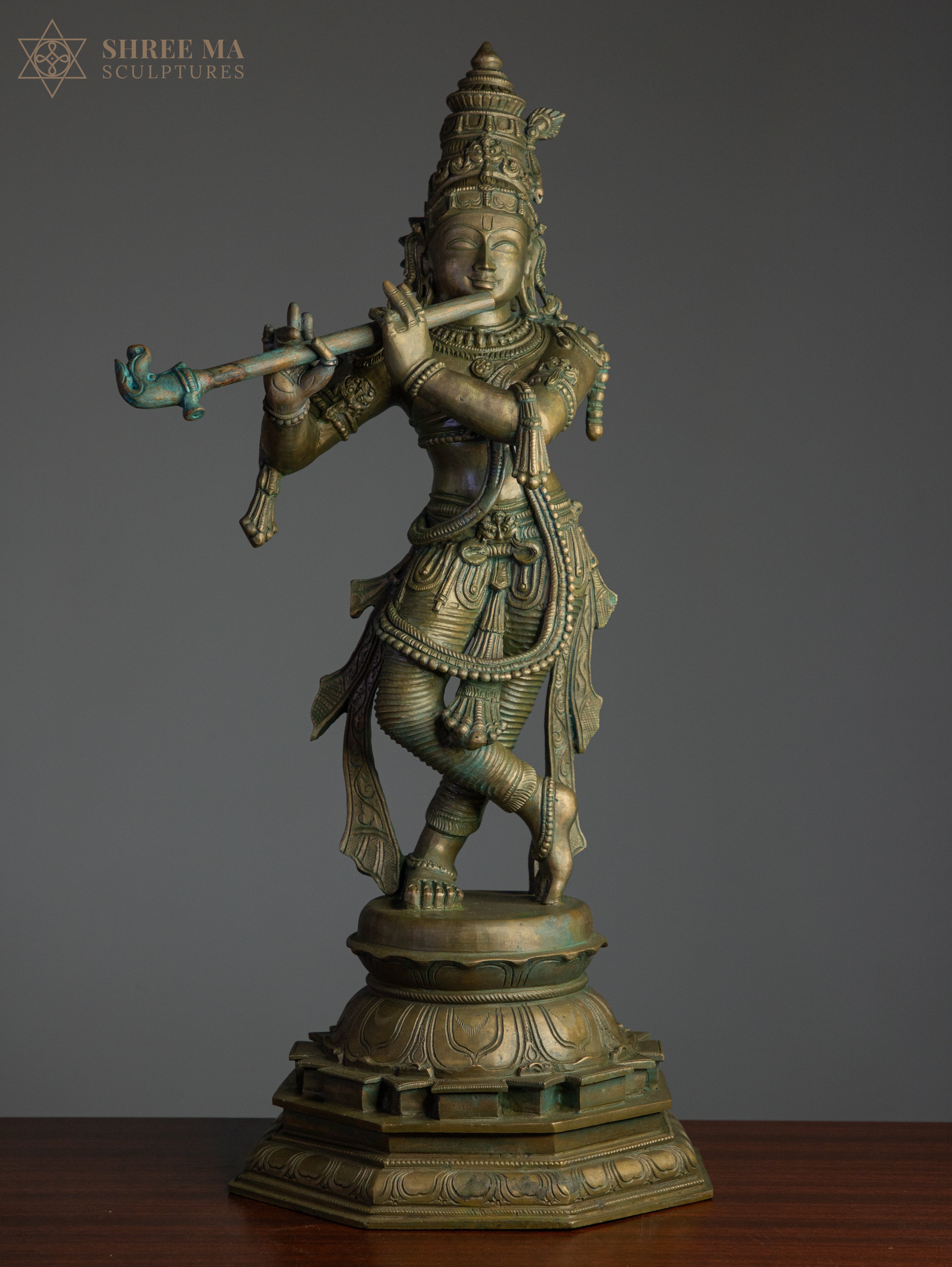 Krishna 24-Inch Panchaloha Bronze Idol – Exquisite Handmade Divine Sculpture for Pooja & Decor
