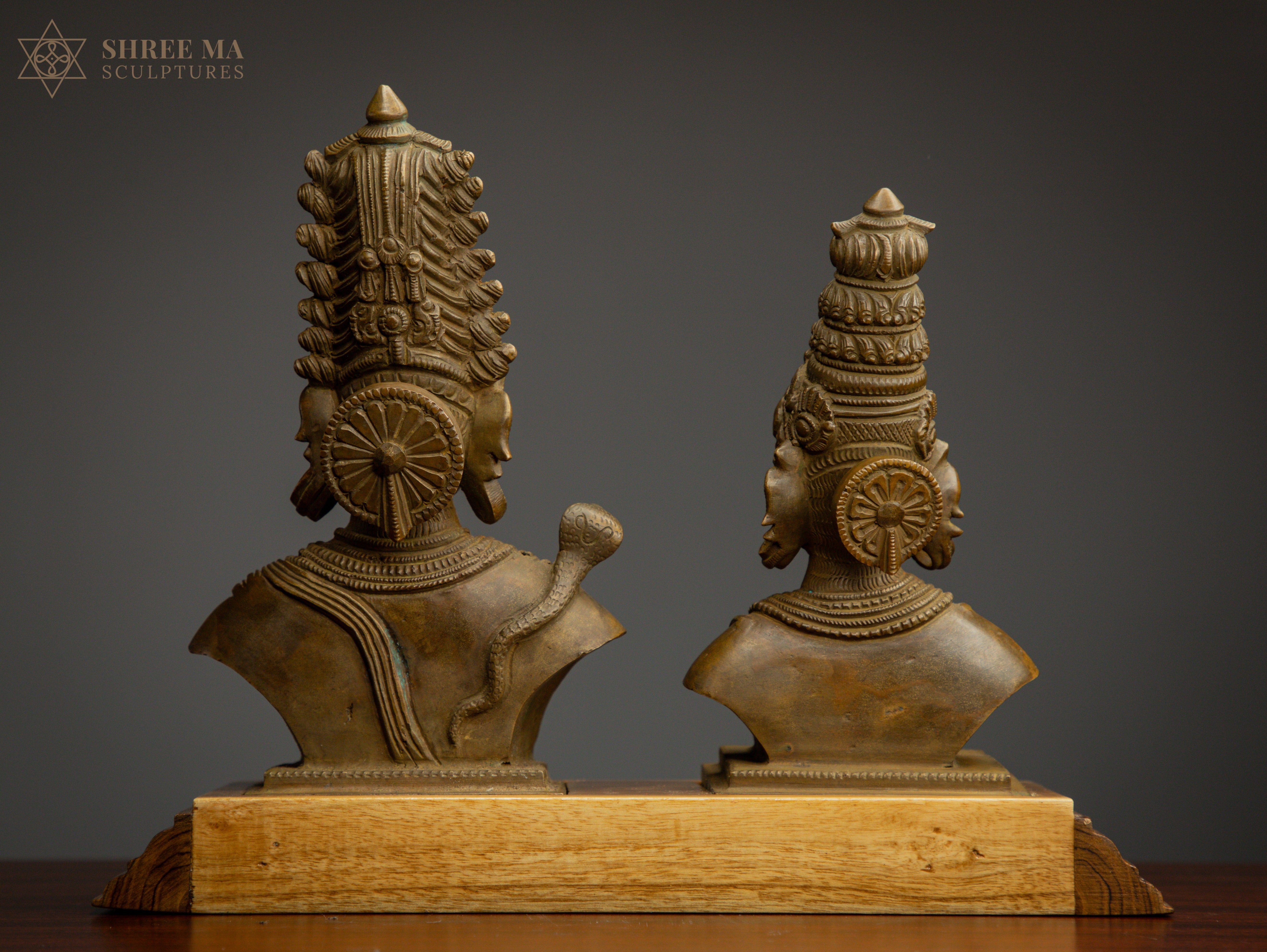 Shiva 9-Inch & Parvathi 7-Inch Bronze Set