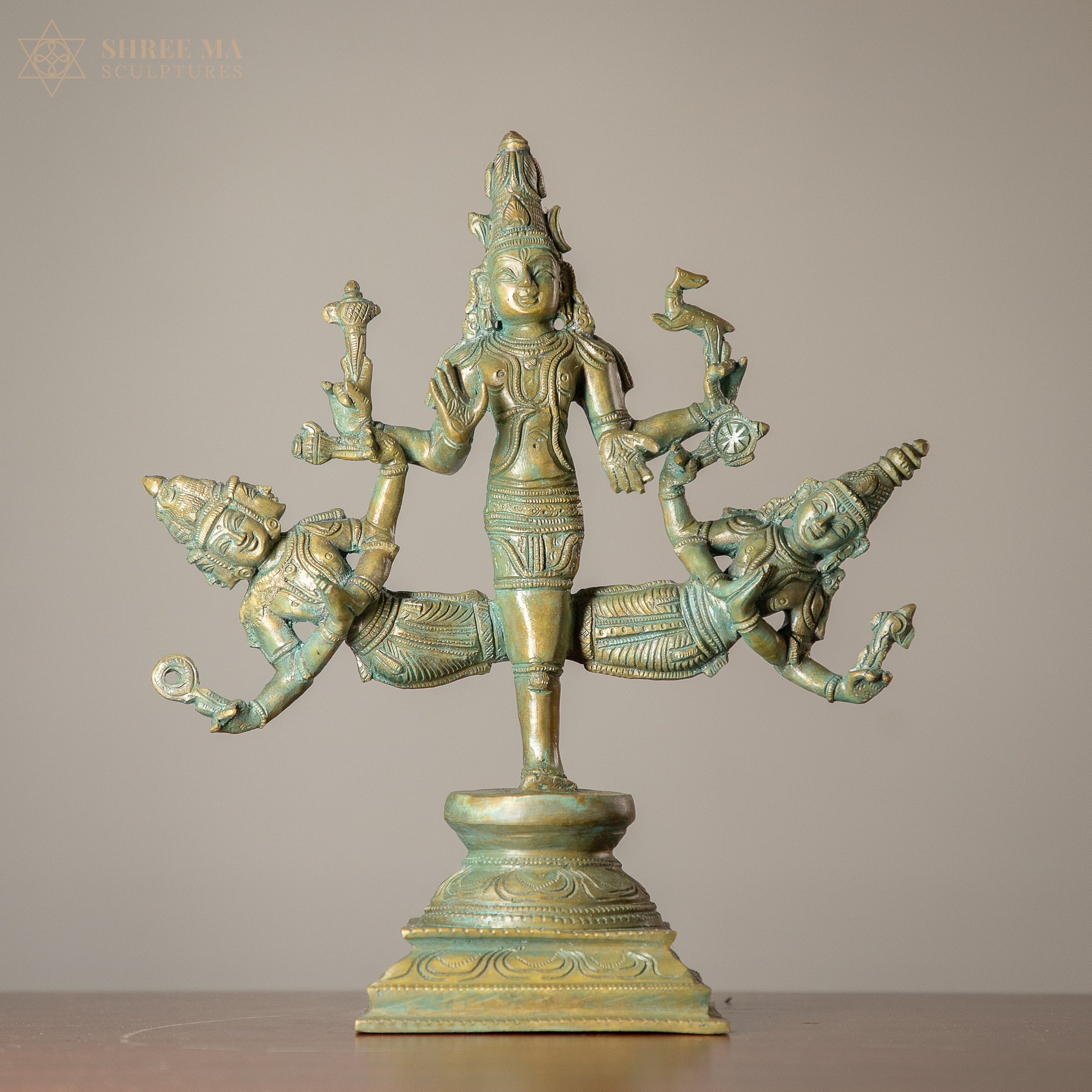 Ekapadha Murti Panchaloha Idol – 11 Inch Handcrafted Panchaloha Statue (Antique Finish)