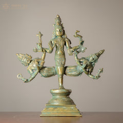 Ekapadha Murti Panchaloha Idol – 11 Inch Handcrafted Panchaloha Statue (Antique Finish)