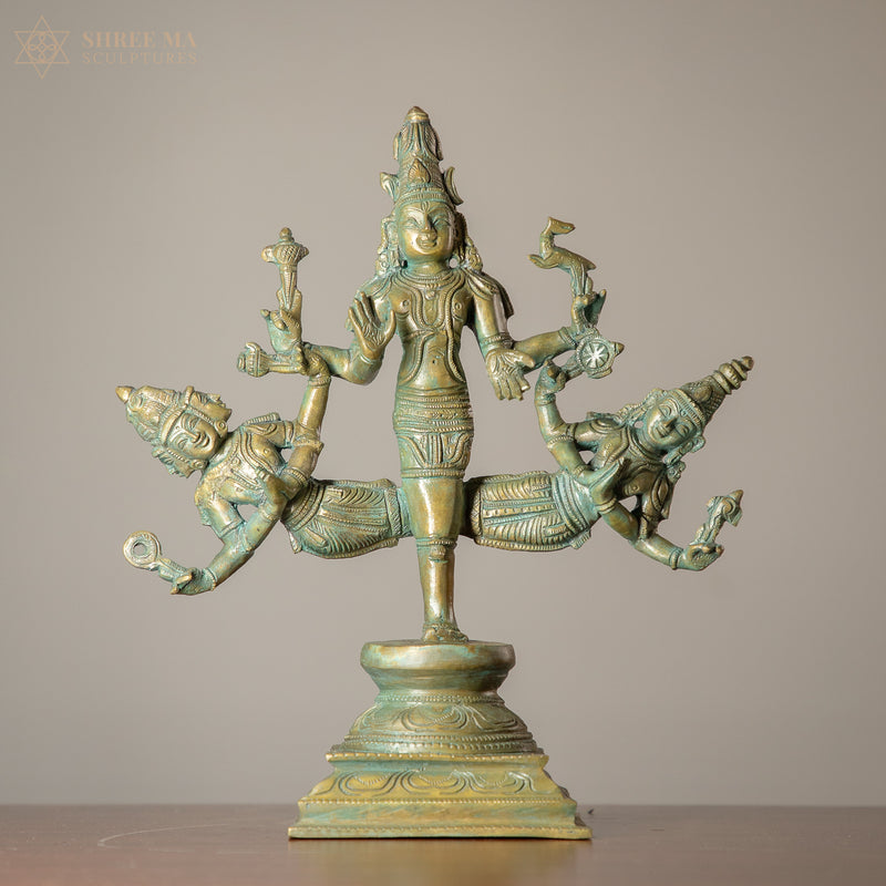 Ekapadha Murti Panchaloha Idol – 11 Inch Handcrafted Panchaloha Statue (Antique Finish)