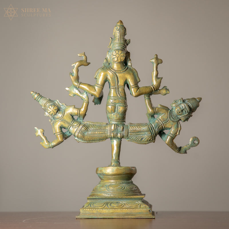 Ekapadha Murti Panchaloha Idol – 11 Inch Handcrafted Panchaloha Statue (Antique Finish)
