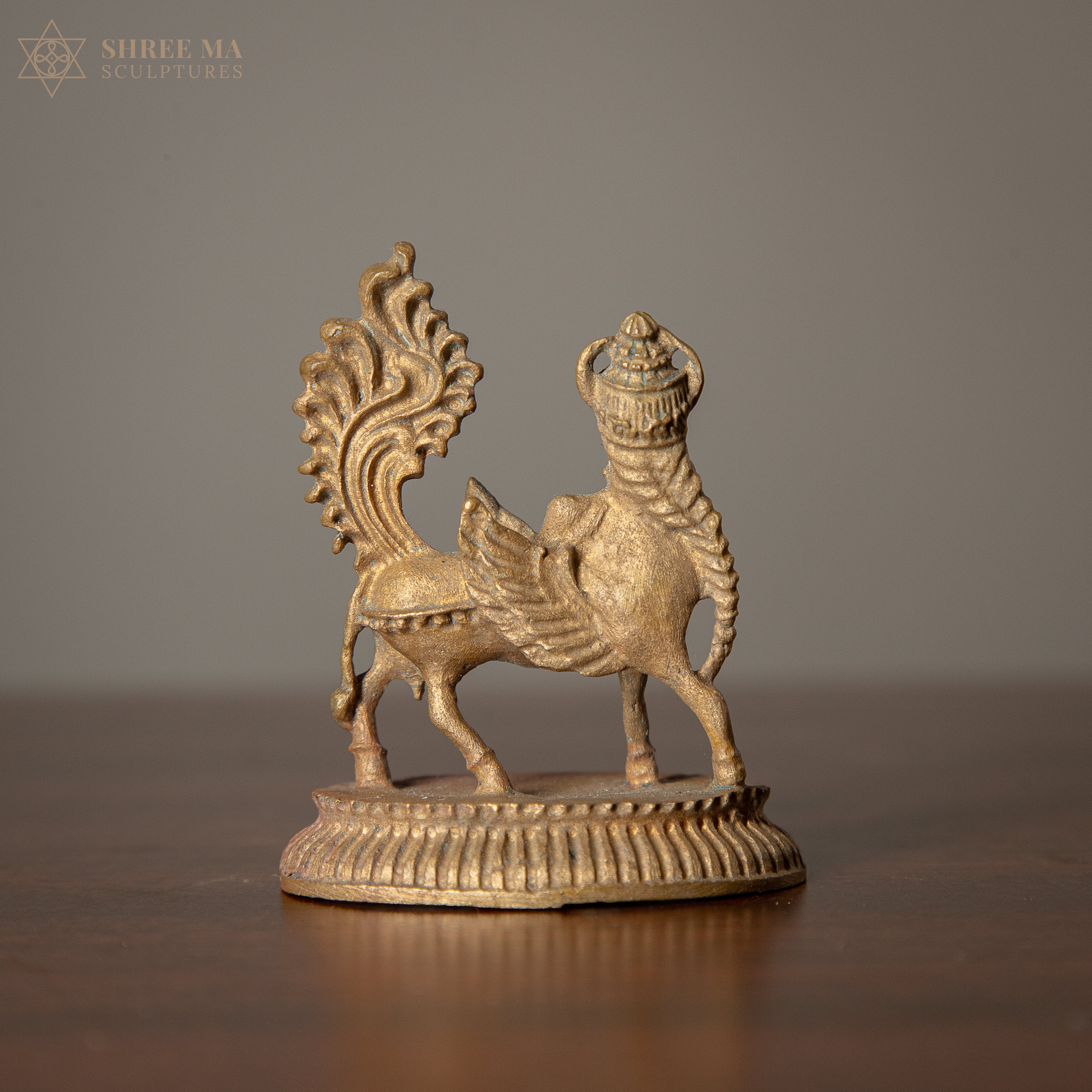 Kamadenu Antique Finish 2-Inch Panchaloha Idol