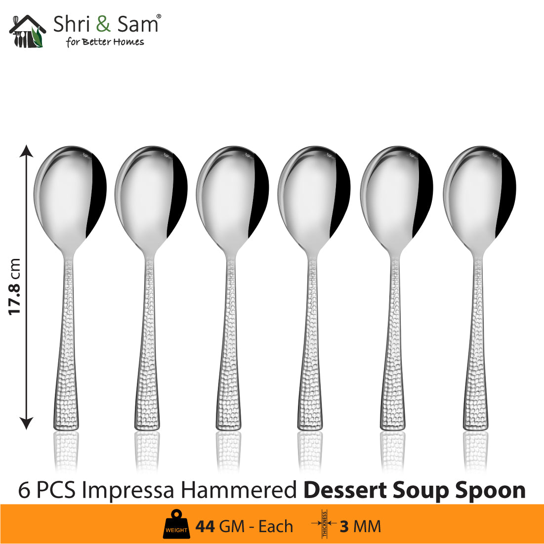 Stainless Steel 24 PCS Cutlery Set with Stand Impressa Hammered
