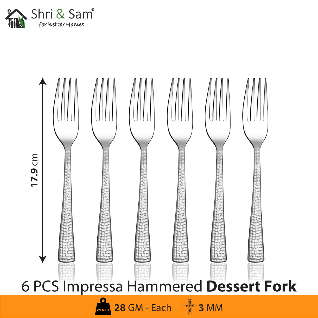 Stainless Steel 24 PCS Cutlery Set with Stand Impressa Hammered