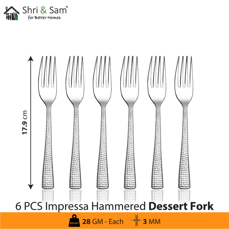Stainless Steel 24 PCS Cutlery Set with Stand Impressa Hammered