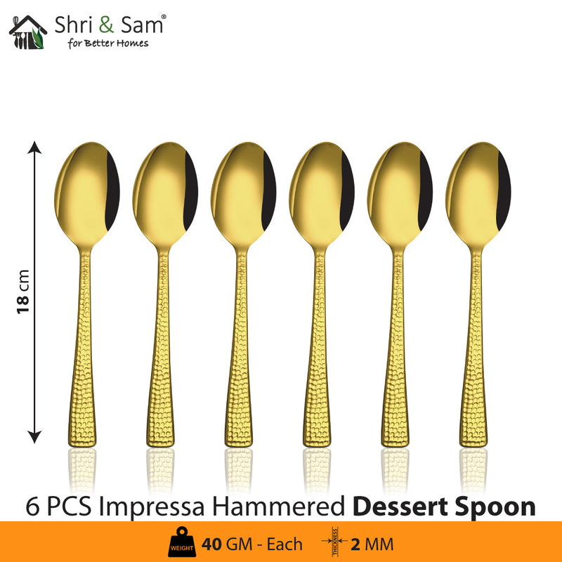 Stainless Steel Cutlery Impressa Hammered with Gold PVD Coating