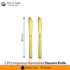 Stainless Steel Cutlery Impressa Hammered with Gold PVD Coating
