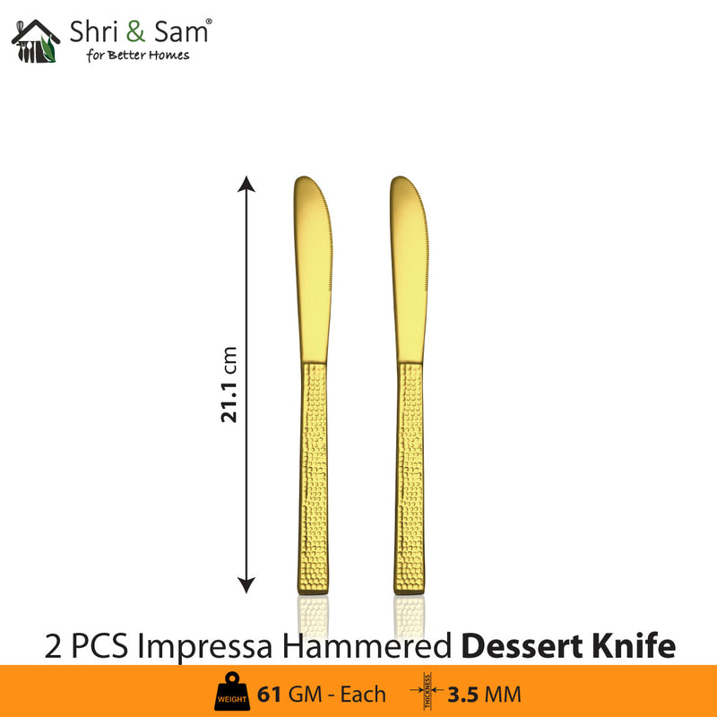 Stainless Steel Cutlery Impressa Hammered with Gold PVD Coating