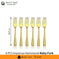 Stainless Steel Cutlery Impressa Hammered with Gold PVD Coating