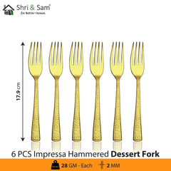 Stainless Steel Cutlery Impressa Hammered with Gold PVD Coating