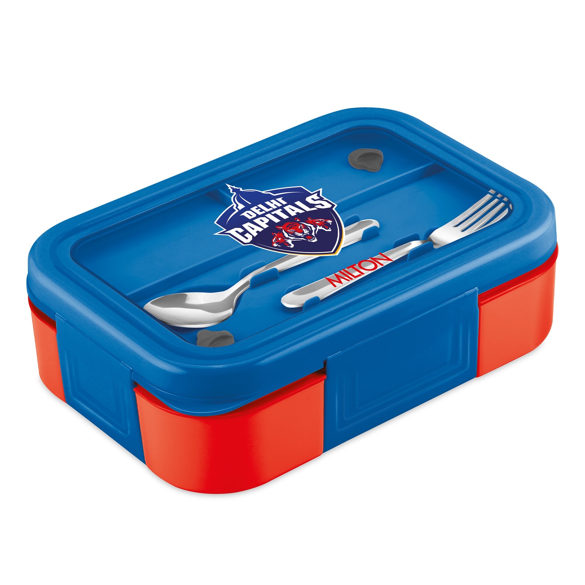 Sports Ethan 2 UV Printing Steel Thermoware Lunchbox - Delhi Capitals (DC) - Milton