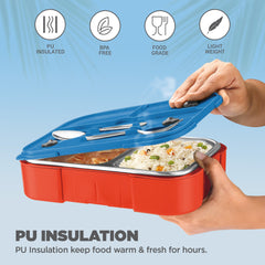 Sports Ethan 2 UV Printing Steel Thermoware Lunchbox - Delhi Capitals (DC) - Milton