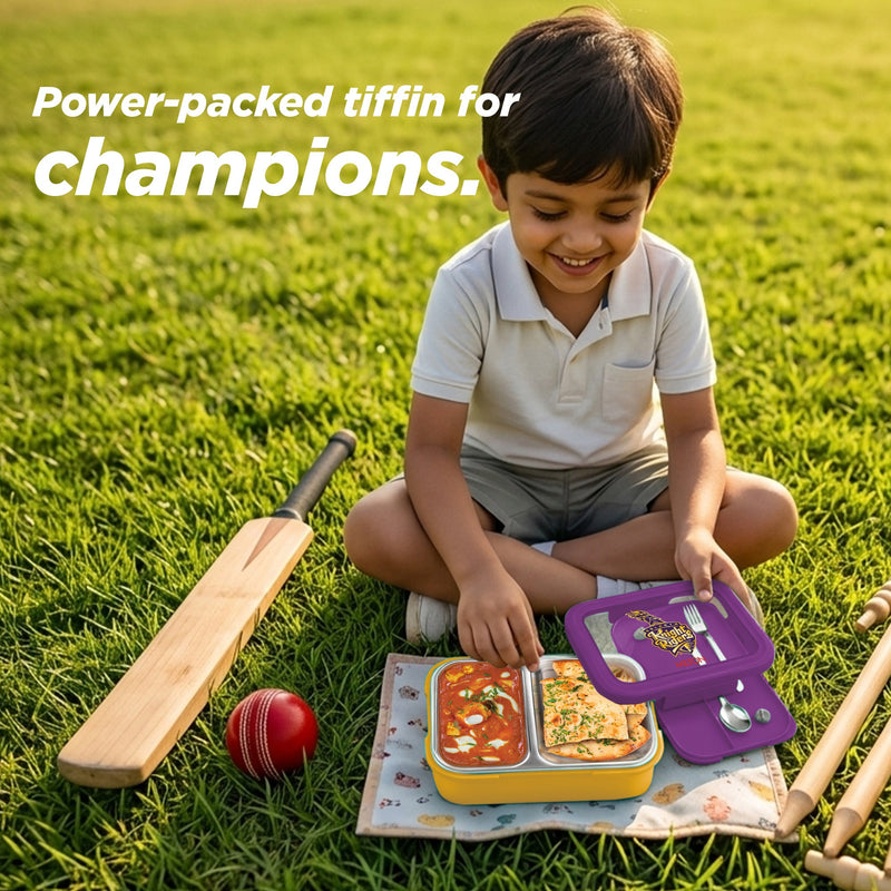 Sports Ethan 2 UV Printing Steel Thermoware Lunchbox - Kolkata Knight Riders (KKR) - Milton