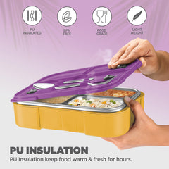 Sports Ethan 3 UV Printing Steel Thermoware Lunchbox - Kolkata Knight Riders (KKR) - Milton