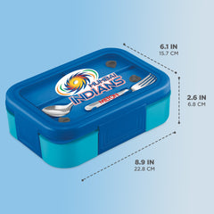 Sports Ethan 3 UV Printing Steel Thermoware Lunchbox - Mumbai Indians (MI) - Milton