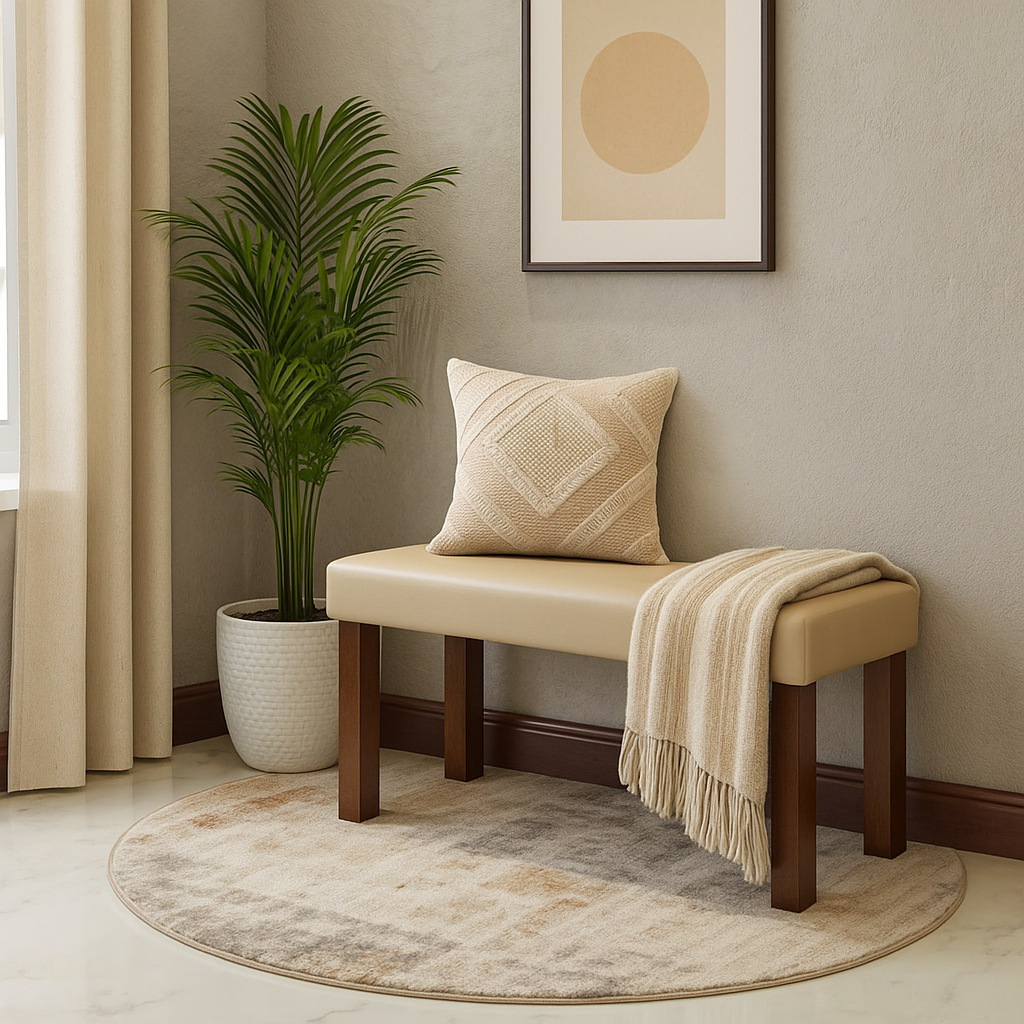 Nilkamal Venice Multi Use Medium Sitting Bench for Living Room | Dining Room (Dirty Oak)