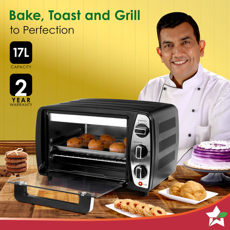 Oven Toaster Griller (OTG) 17 L | Bake, Grill, Roast | Auto-Shut Off | Heat-Resistant Tempered Glass | Customised Time & Temperature Control | Heat Selector | Easy to Clean | 2 Year Warranty 