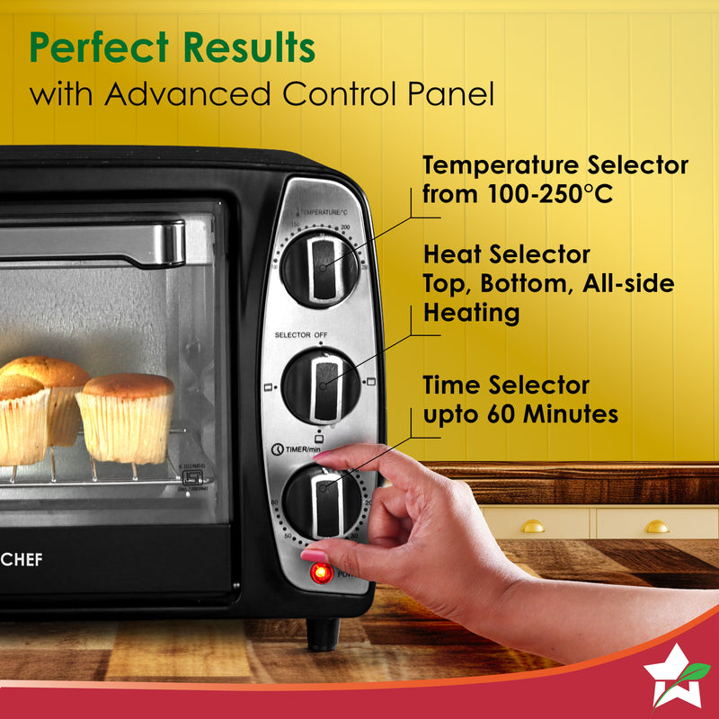 Oven Toaster Griller (OTG) 17 L | Bake, Grill, Roast | Auto-Shut Off | Heat-Resistant Tempered Glass | Customised Time & Temperature Control | Heat Selector | Easy to Clean | 2 Year Warranty 
