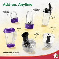Nutri-blend 500W Mixer Grinder, 22000 RPM Motor, Smoothie Maker, Masala Grinder, Chutney Blender, 3 Unbreakable Jars, Recipe Book by Chef Sanjeev Kapoor, 2 Yr Warranty, Purple
