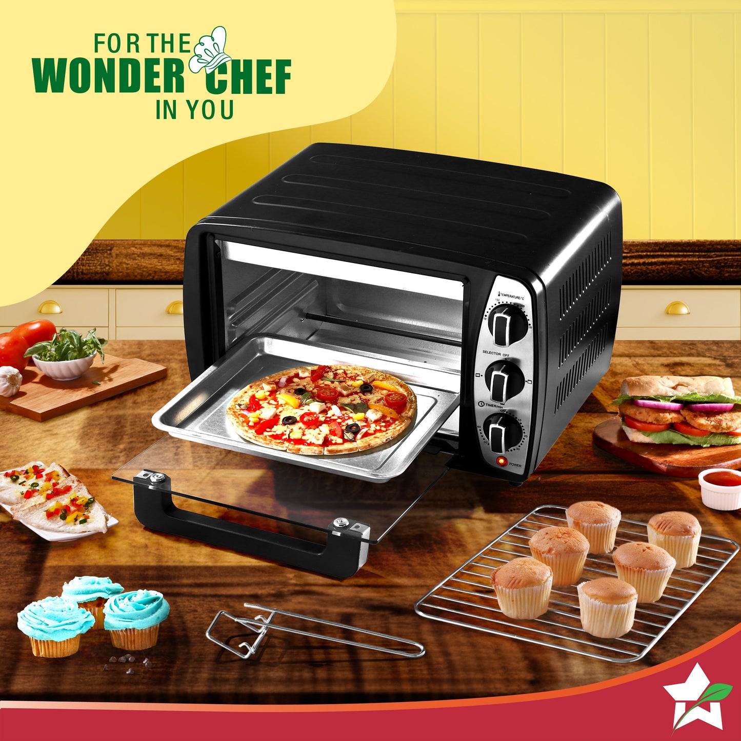 Oven Toaster Griller (OTG) 17 L | Bake, Grill, Roast | Auto-Shut Off | Heat-Resistant Tempered Glass | Customised Time & Temperature Control | Heat Selector | Easy to Clean | 2 Year Warranty 