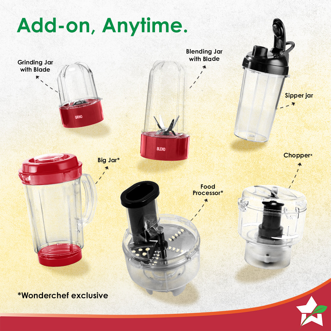 Nutri-blend Snowflakes 500W Mixer Grinder, 22000 RPM, Smoothie Maker-Masala-Chutney Grinder, 3 Unbreakable Jars, Limited Edition, Recipe Book by Chef Sanjeev Kapoor, 2 Yr Warranty, Red
