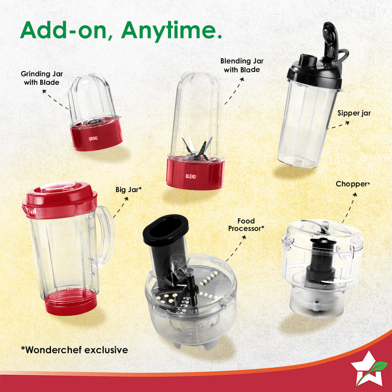 Nutri-blend Snowflakes 500W Mixer Grinder, 22000 RPM, Smoothie Maker-Masala-Chutney Grinder, 3 Unbreakable Jars, Limited Edition, Recipe Book by Chef Sanjeev Kapoor, 2 Yr Warranty, Red